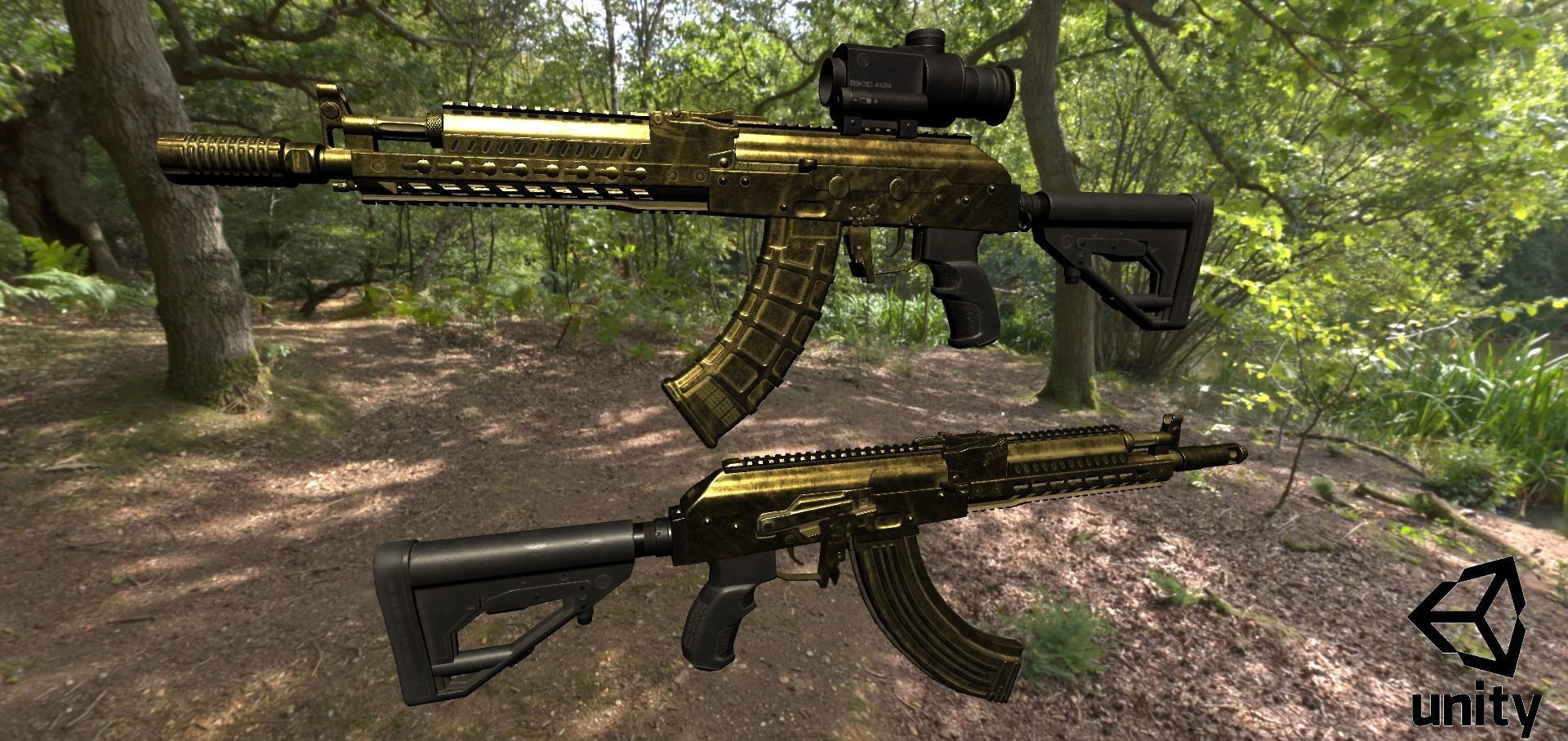 ASR-14 camouflage AK47 based rifle Low-poly 3D model_42