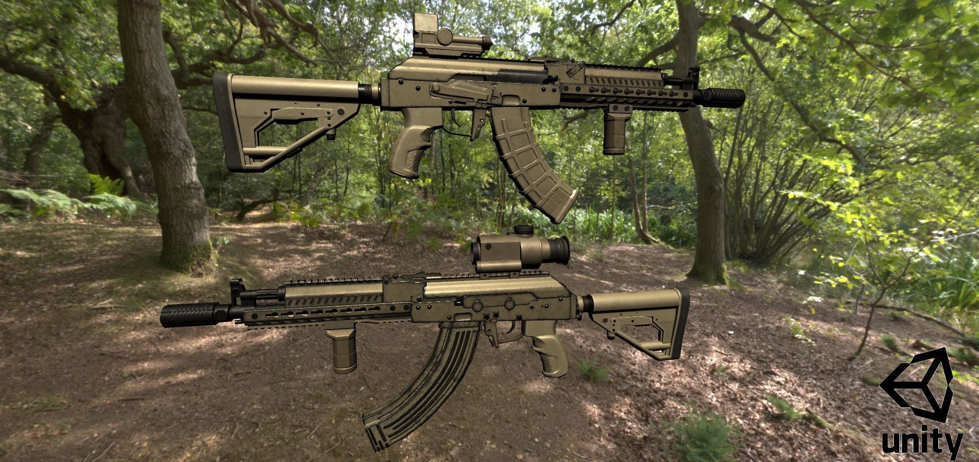 ASR-14 camouflage AK47 based rifle Low-poly 3D model_44