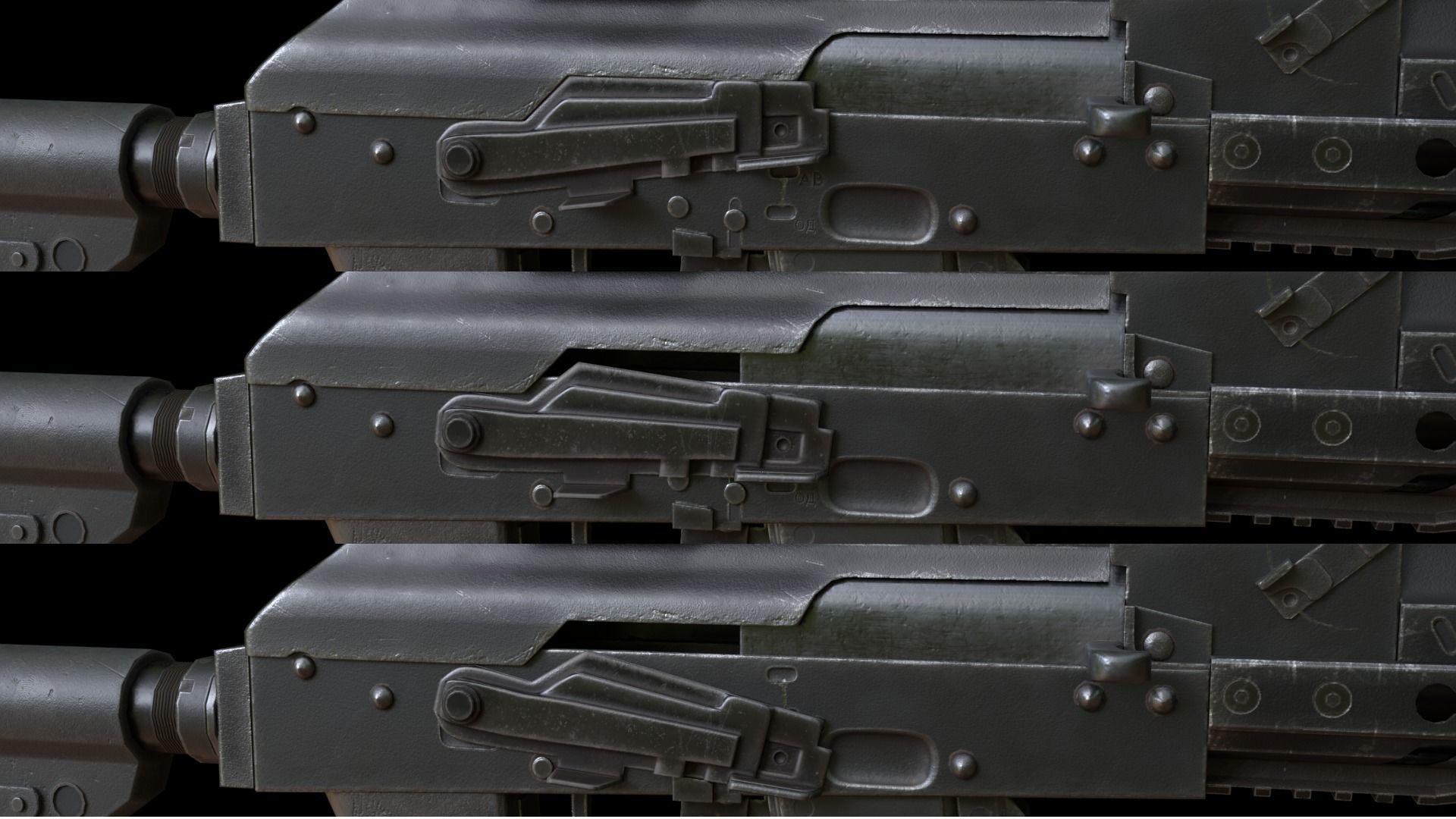 ASR-14 camouflage AK47 based rifle Low-poly 3D model_26