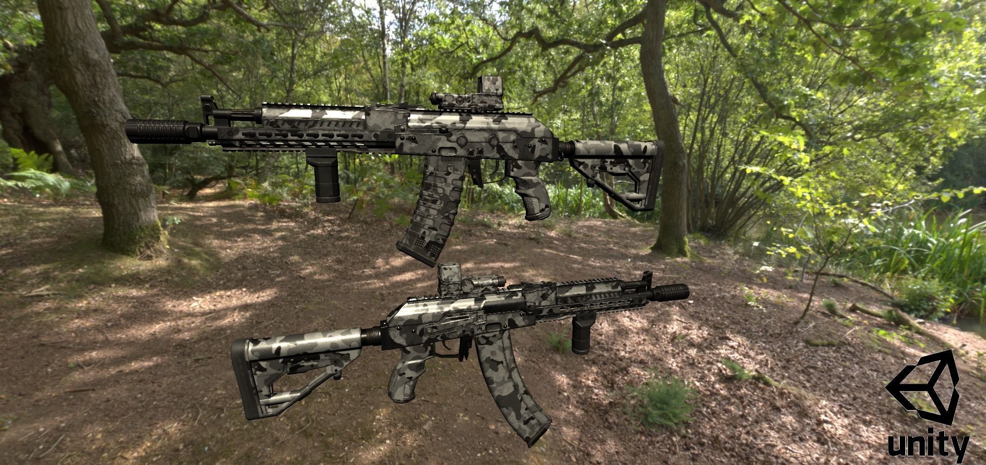 ASR-14 camouflage AK47 based rifle Low-poly 3D model_43