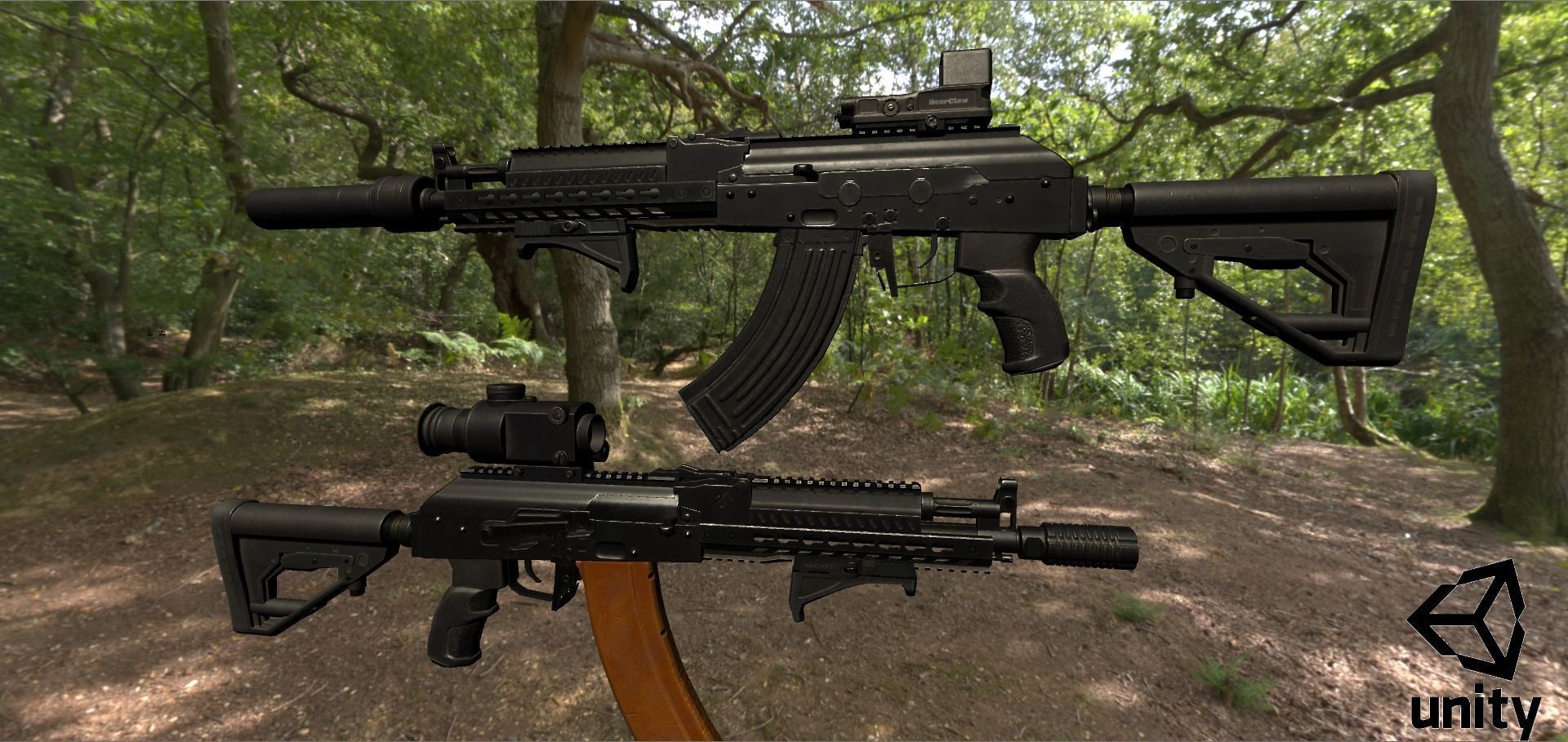 ASR-14 camouflage AK47 based rifle Low-poly 3D model_38