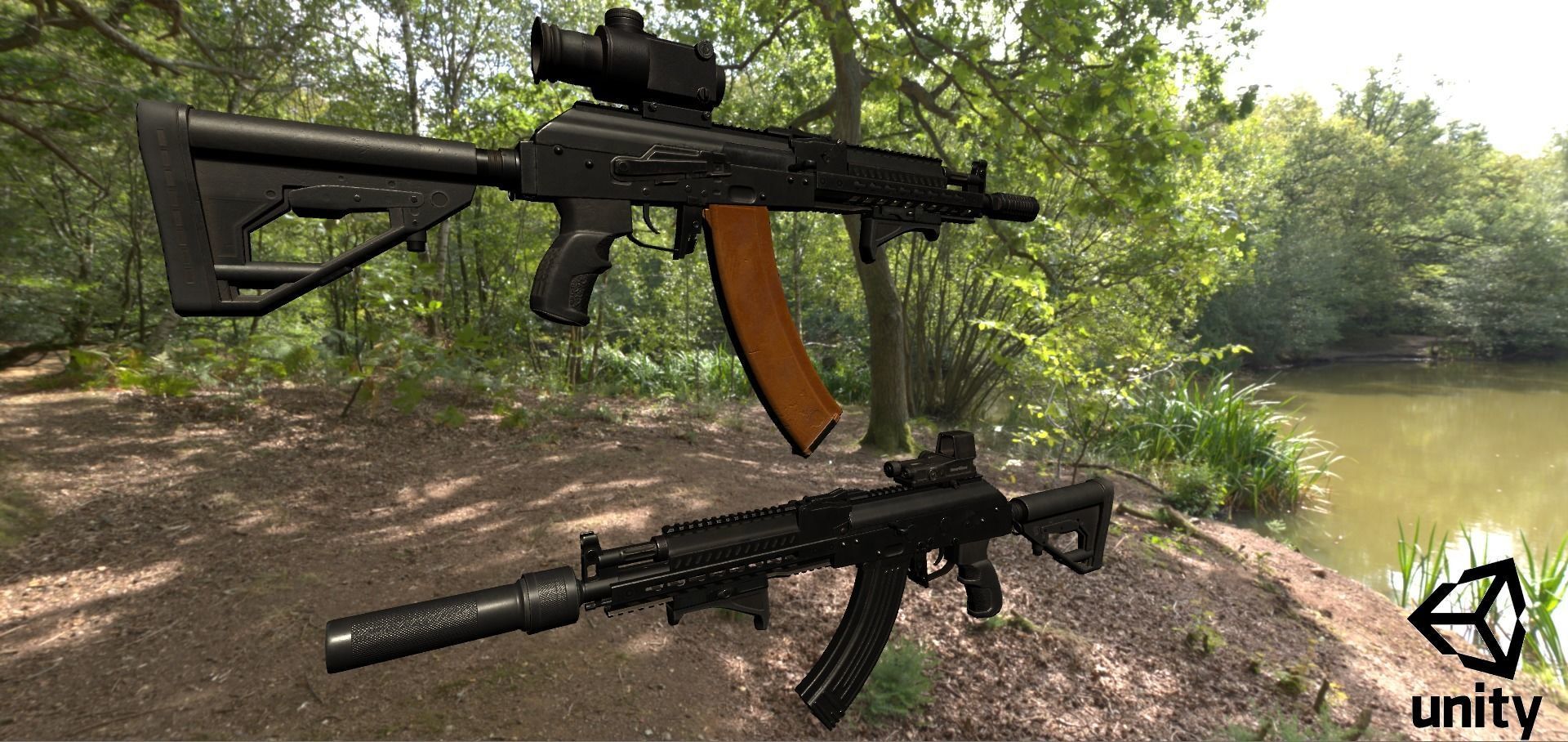 ASR-14 camouflage AK47 based rifle Low-poly 3D model_37