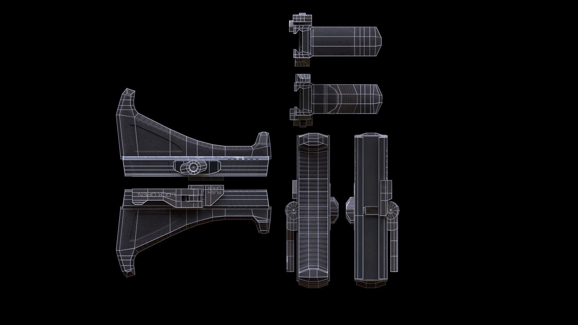 ASR-14 camouflage AK47 based rifle Low-poly 3D model_50