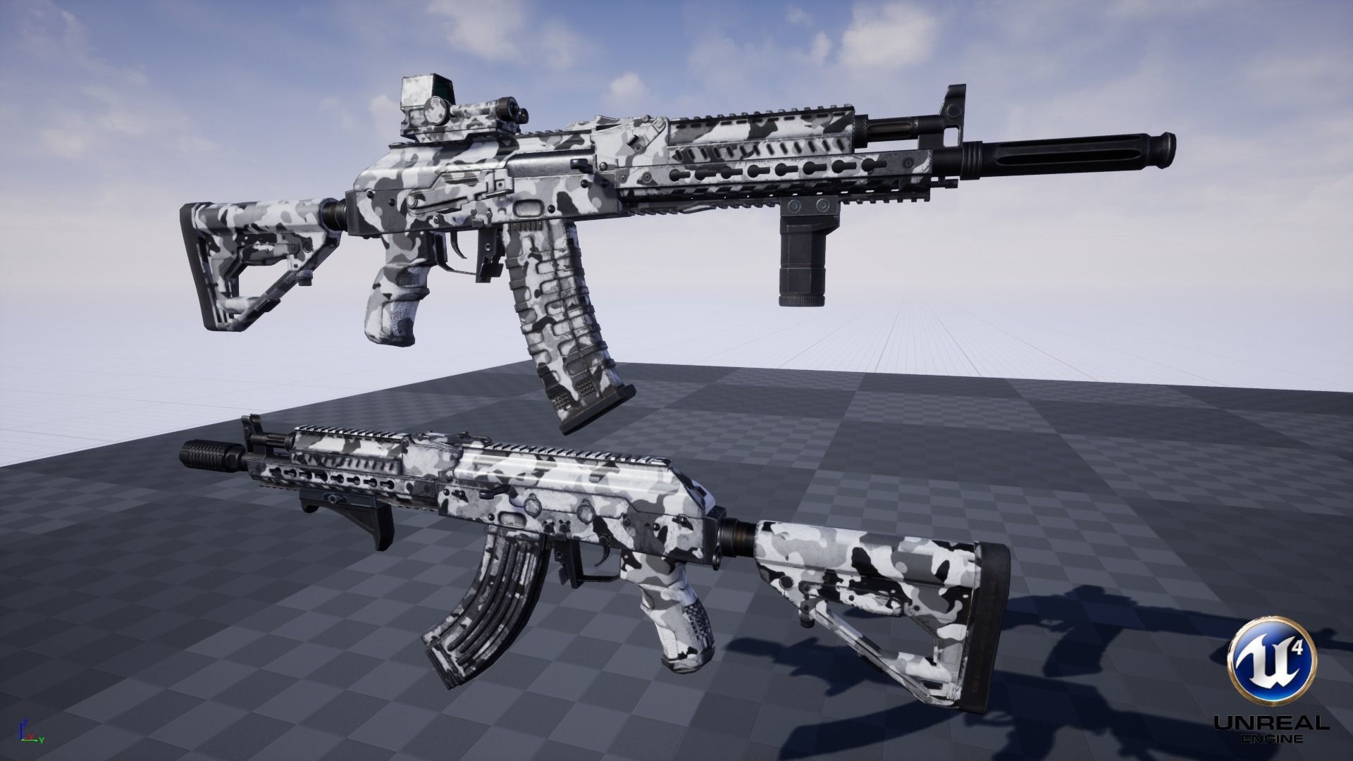 ASR-14 camouflage AK47 based rifle Low-poly 3D model_33