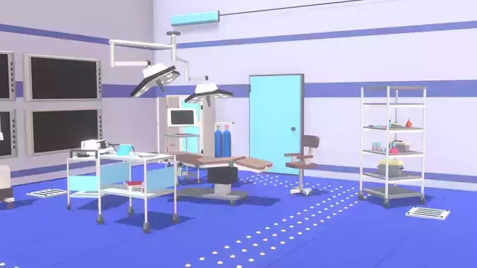 Low Poly Hospital sims medical room