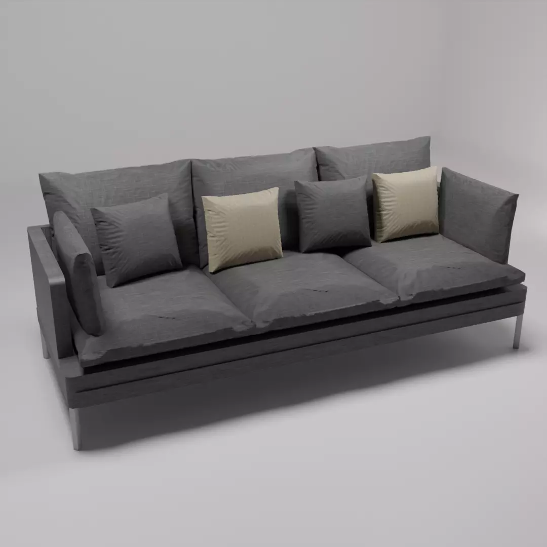 Dark sofa  3D model_0