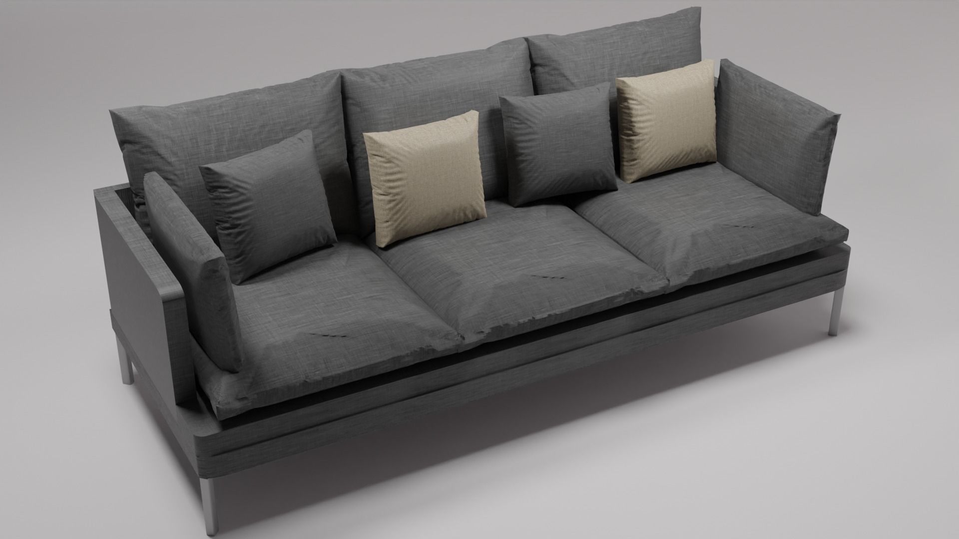 Dark sofa  3D model_4