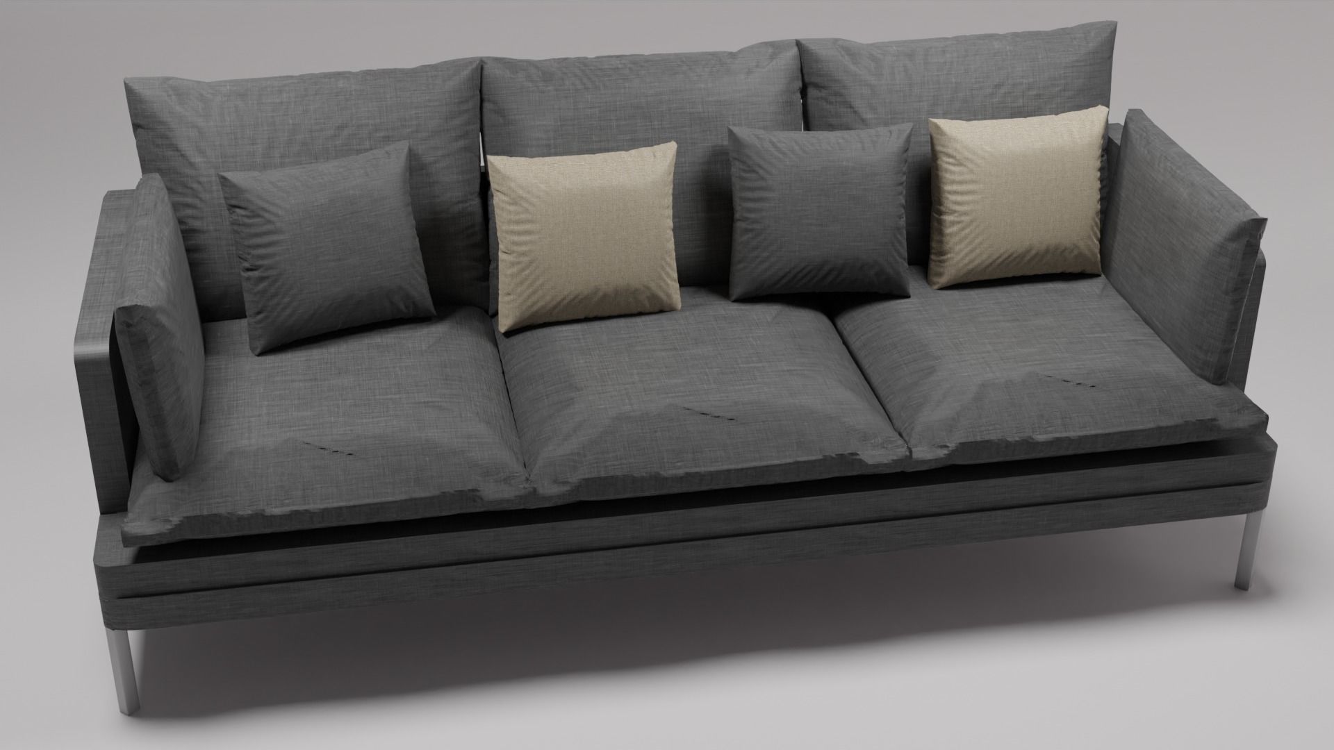 Dark sofa  3D model_2