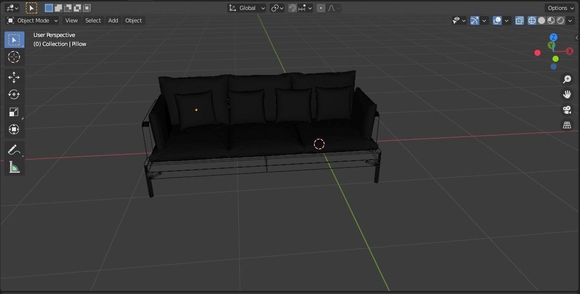 Dark sofa  3D model_6