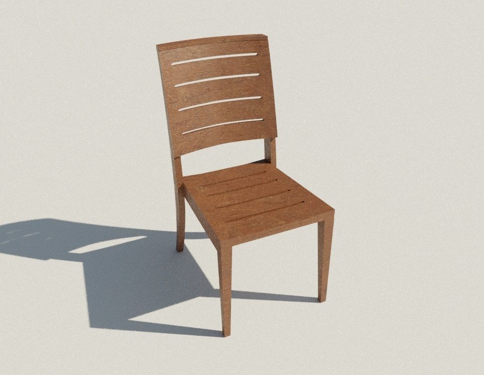 Wooden Chair 3D Model Low-poly 3D model_6
