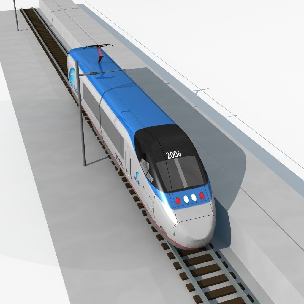 Acela Train Engine 3D model_2