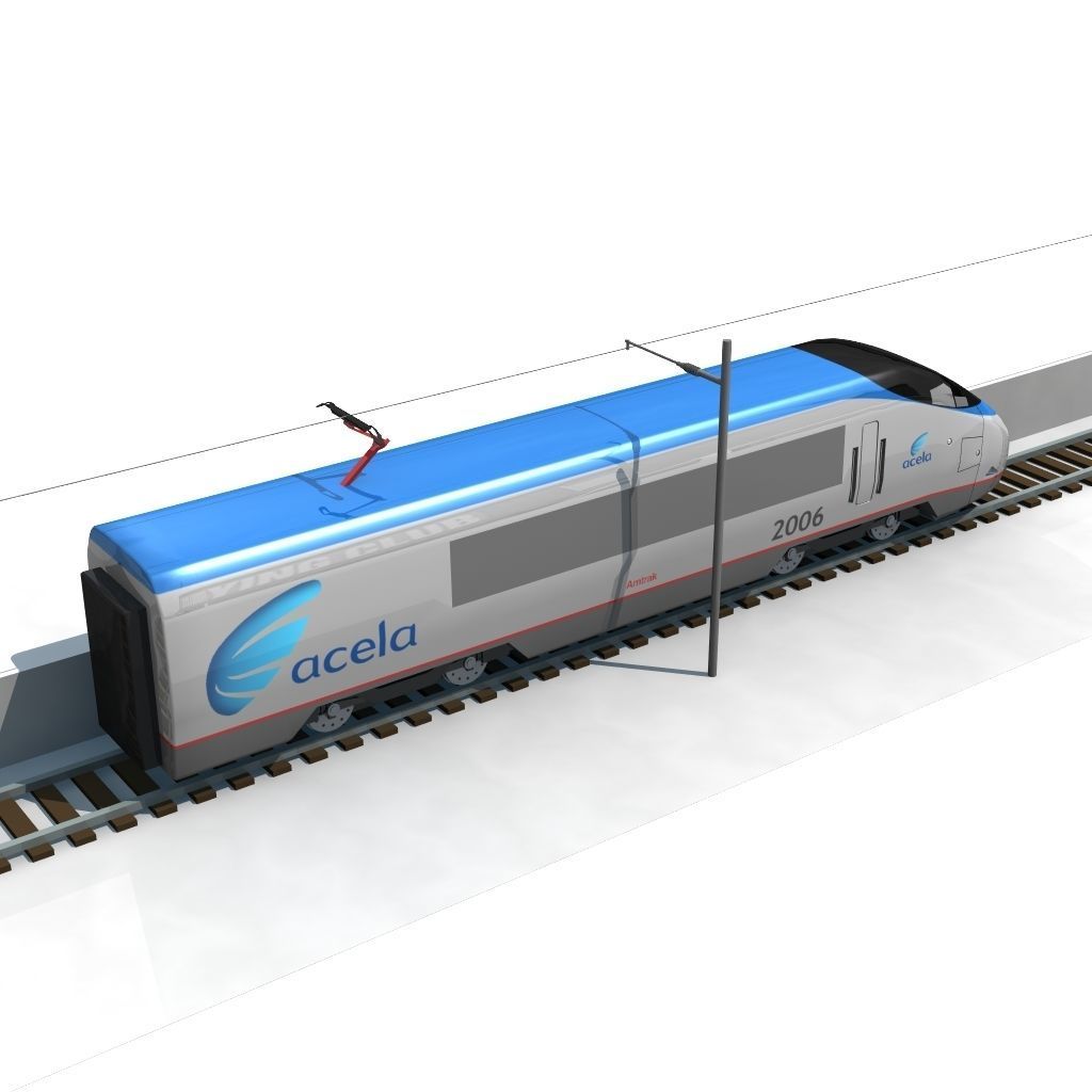 Acela Train Engine 3D model_3