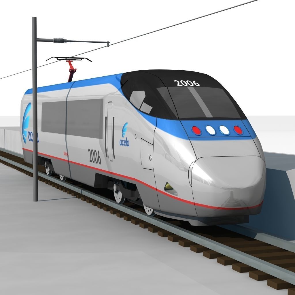 Acela Train Engine 3D model_1