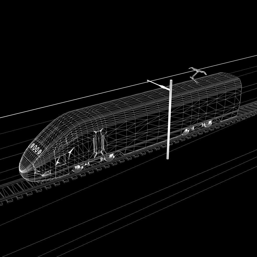 Acela Train Engine 3D model_5