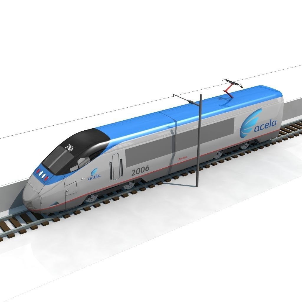 Acela Train Engine 3D model_4