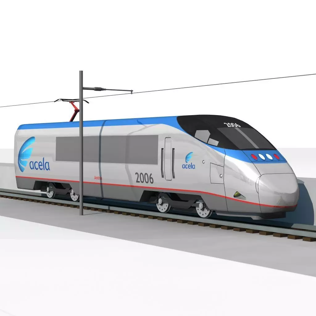 Acela Train Engine 3D model_0
