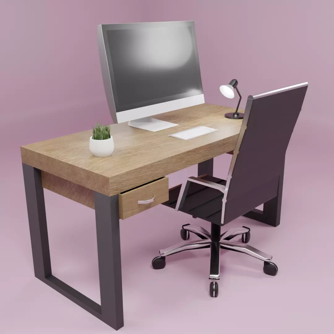 Small desk 3D model_0