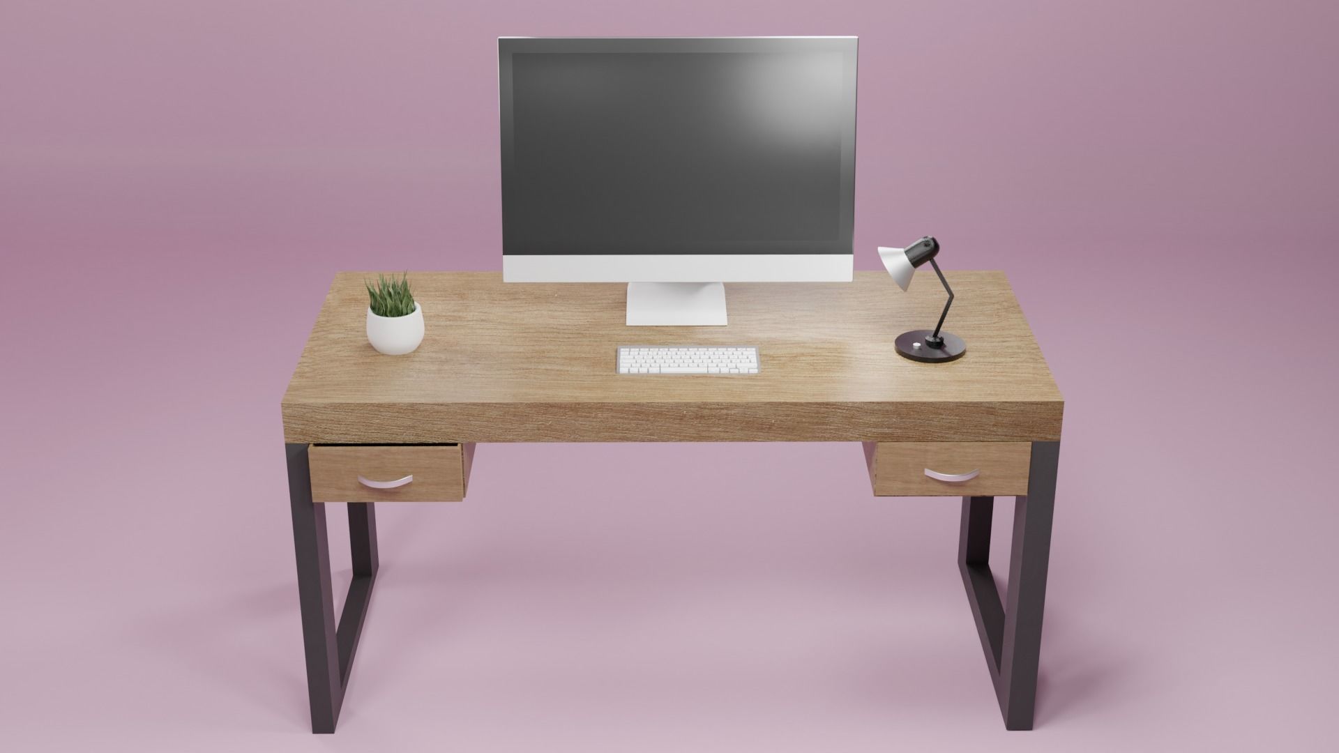 Small desk 3D model_2