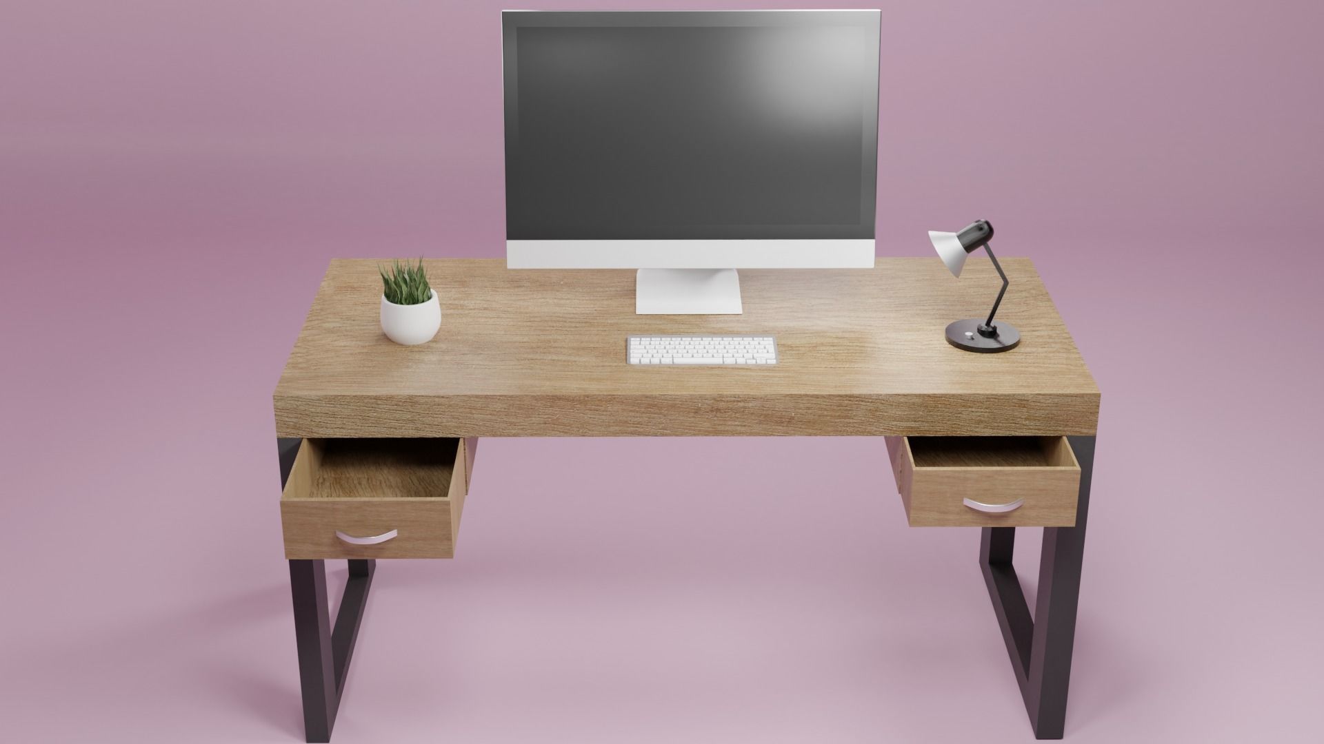 Small desk 3D model_4