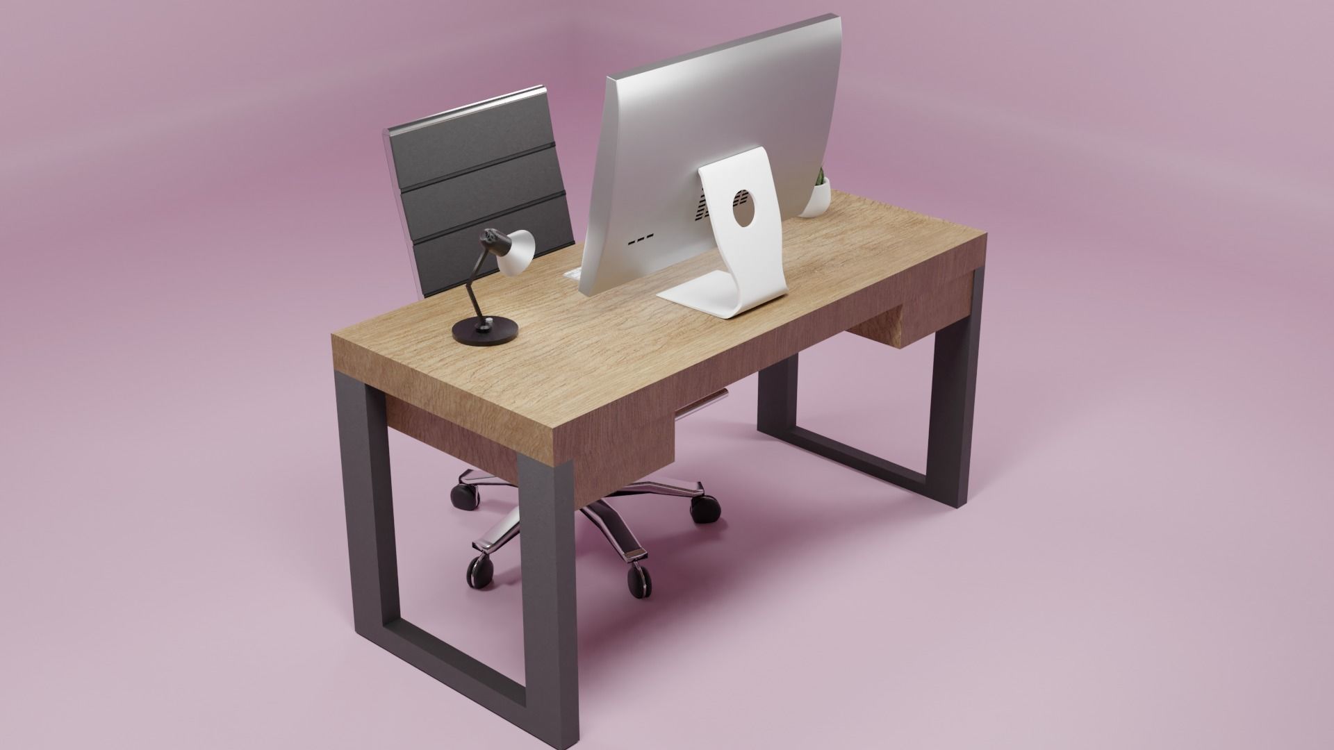 Small desk 3D model_6