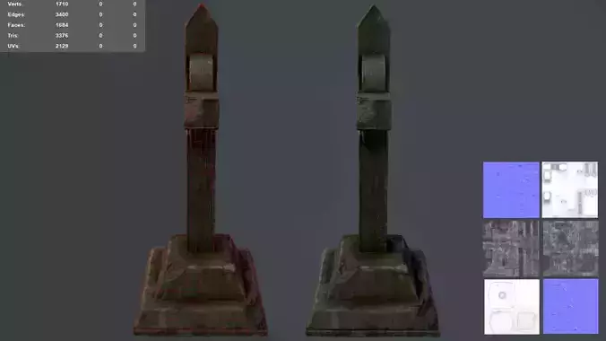 Grave stone 3d model