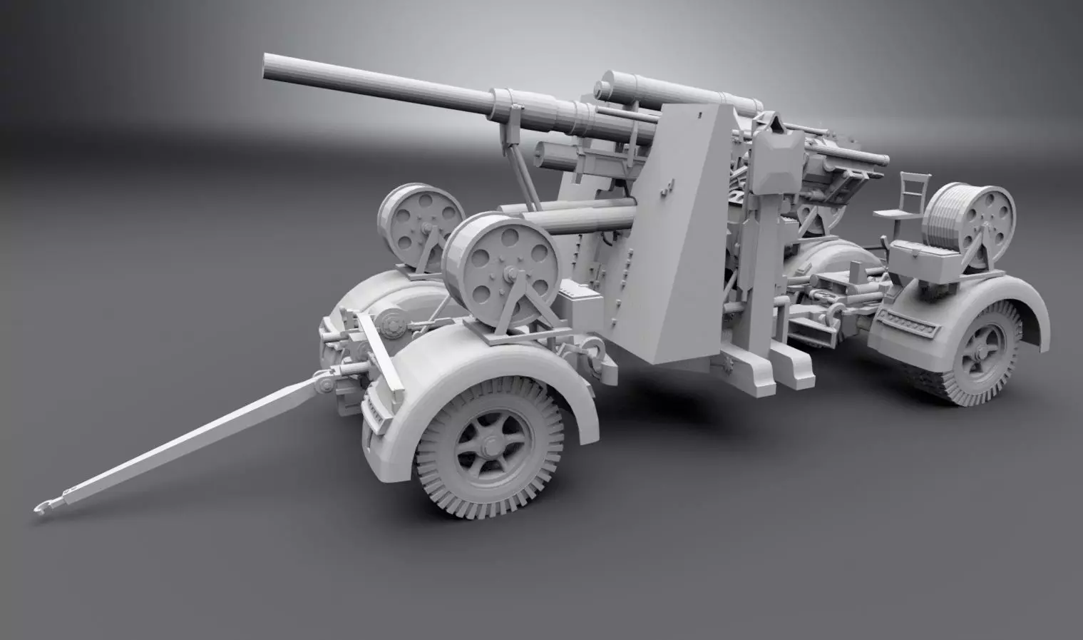 Flak 88 WWII Artillery Scale model 3D print model_0