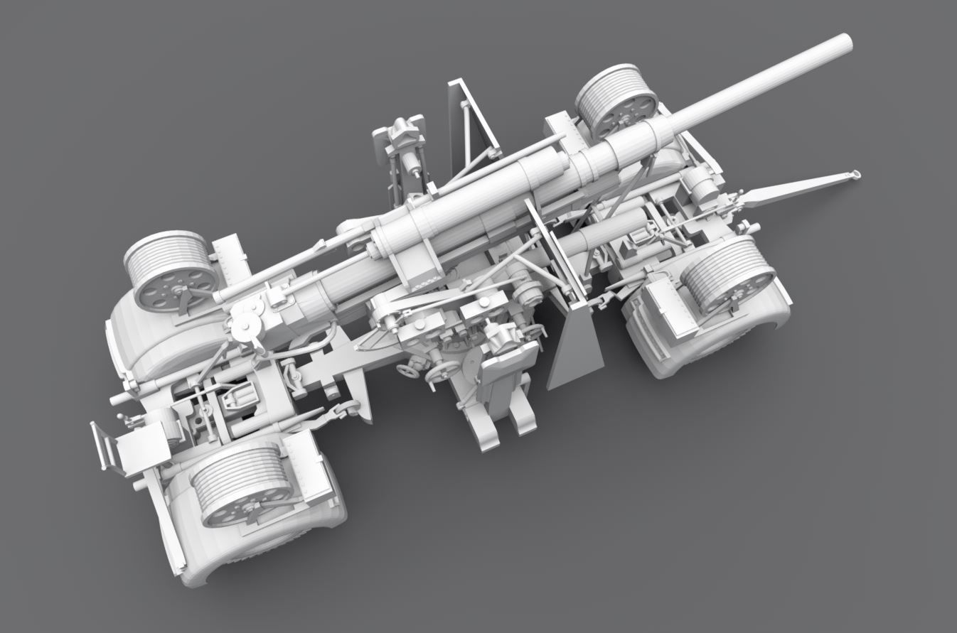 Flak 88 WWII Artillery Scale model 3D print model_3