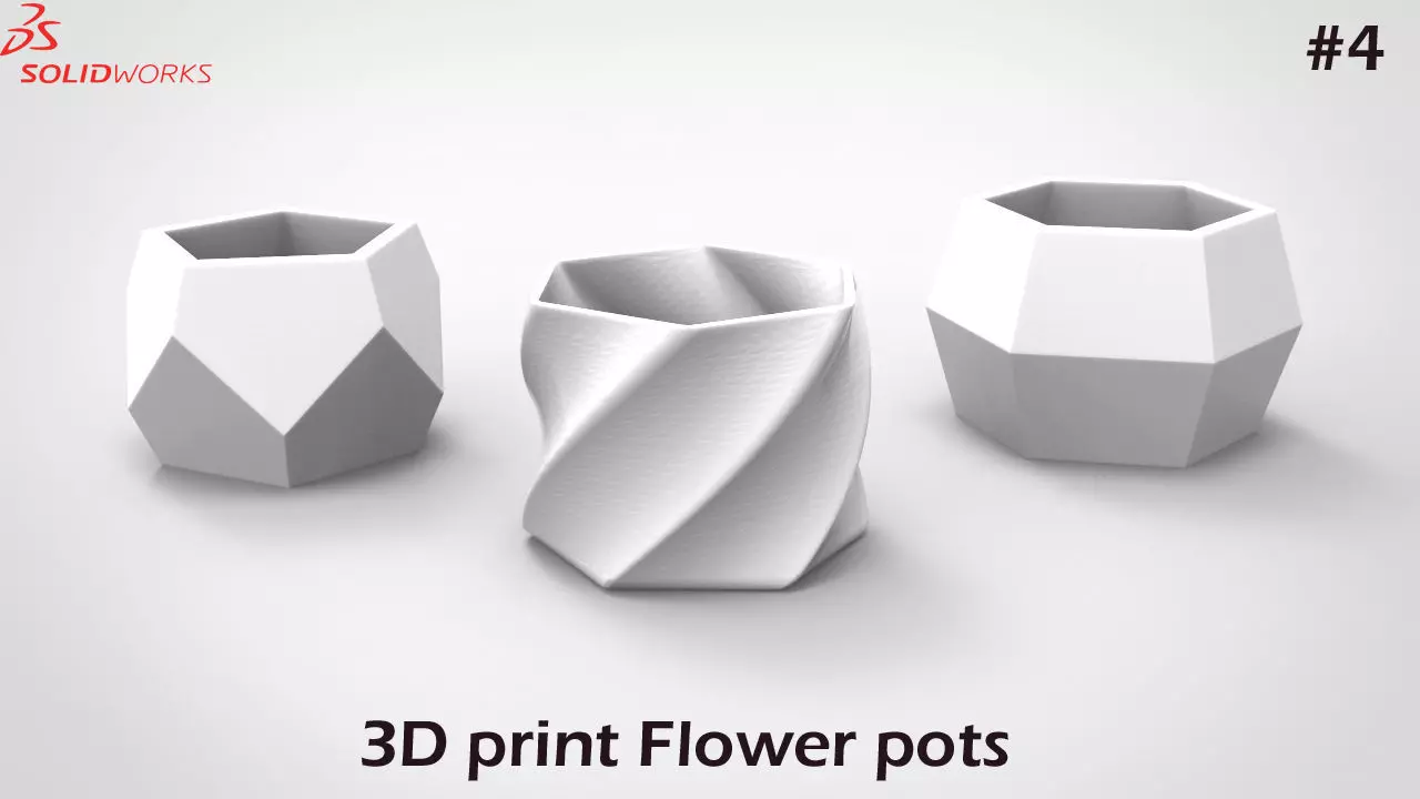 3D print Flower Pots Part-1 Advanced features Solidworks-4 Free 3D model