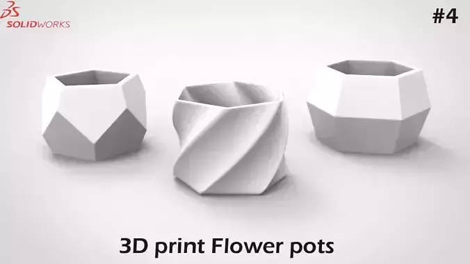 3D print Flower Pots Part-1 Advanced features  Solidworks-4 Free 3D model