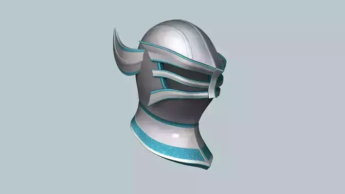 Blue Royal Helmet - Medieval Character Design Low-poly 3D model