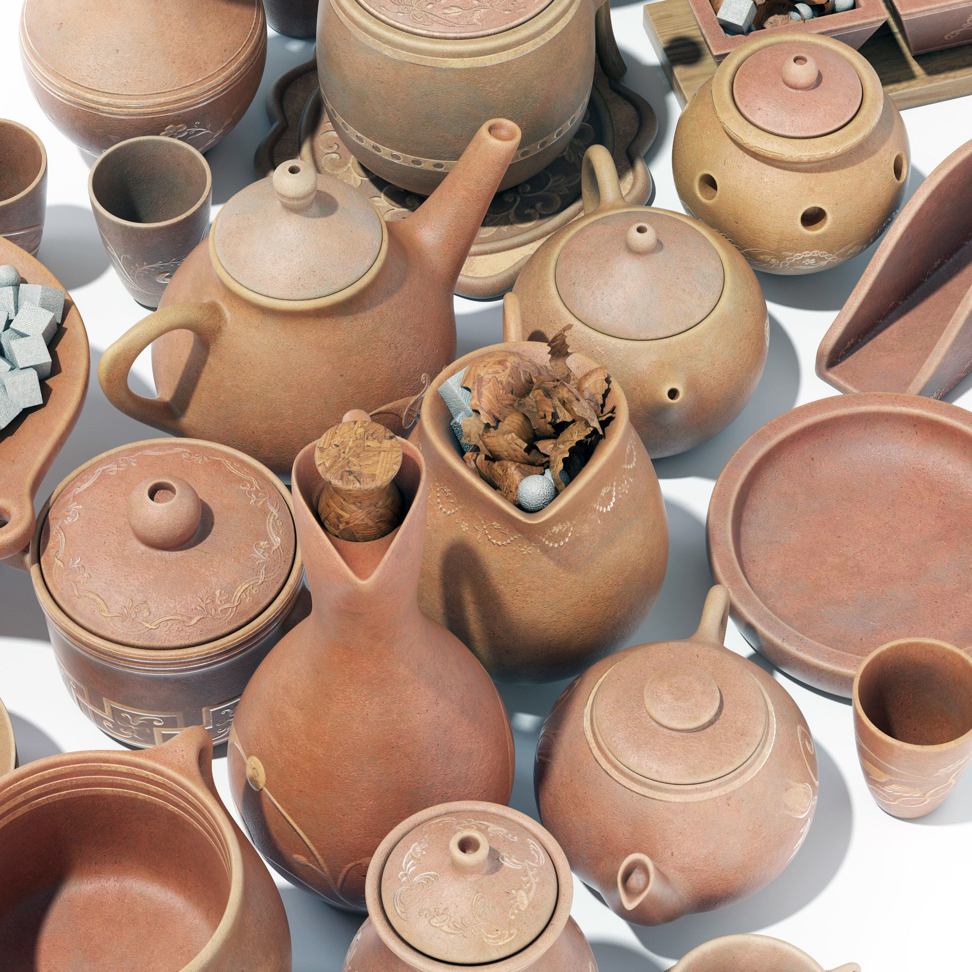 Dishes clay decor n16 3D model_18