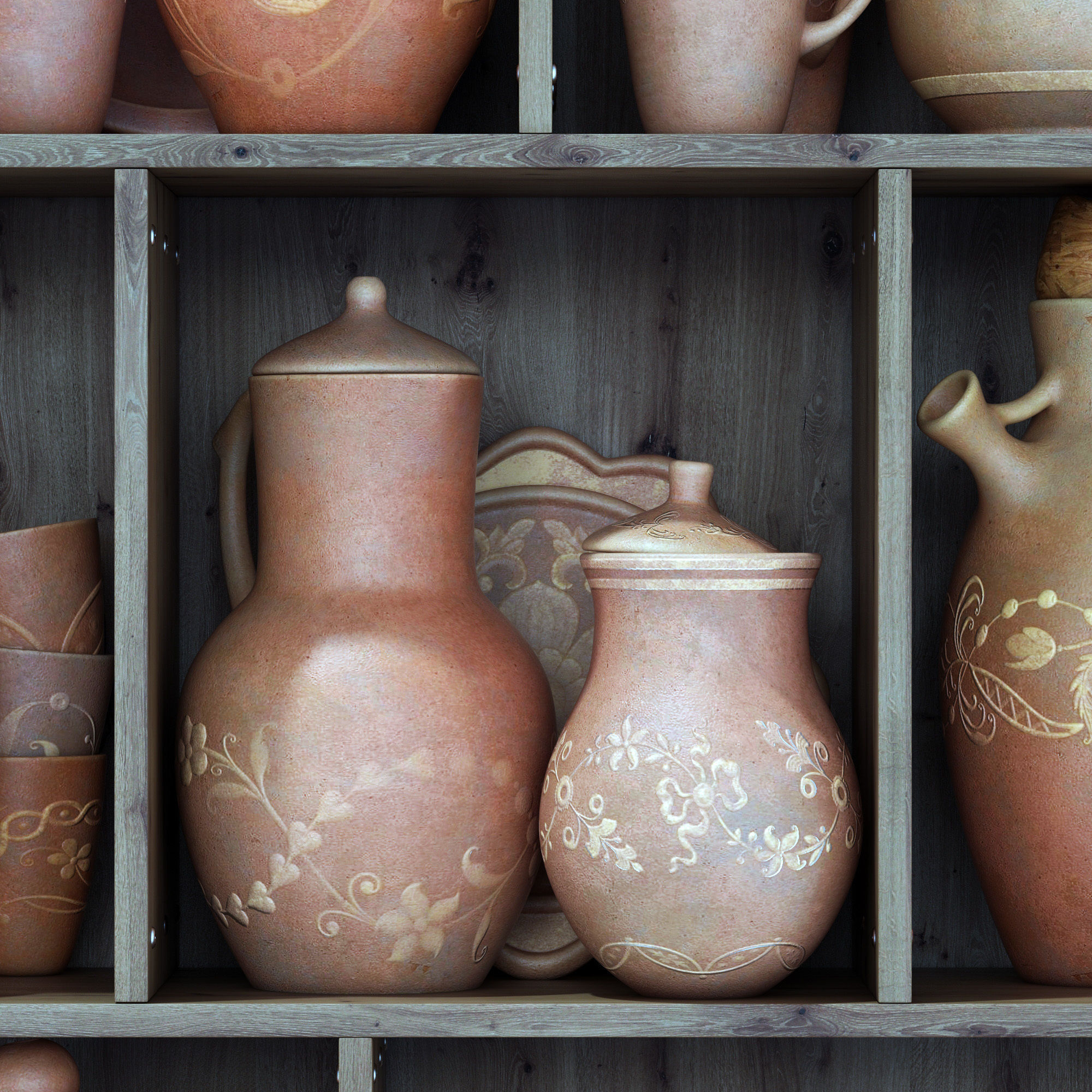 Dishes clay decor n16 3D model_22