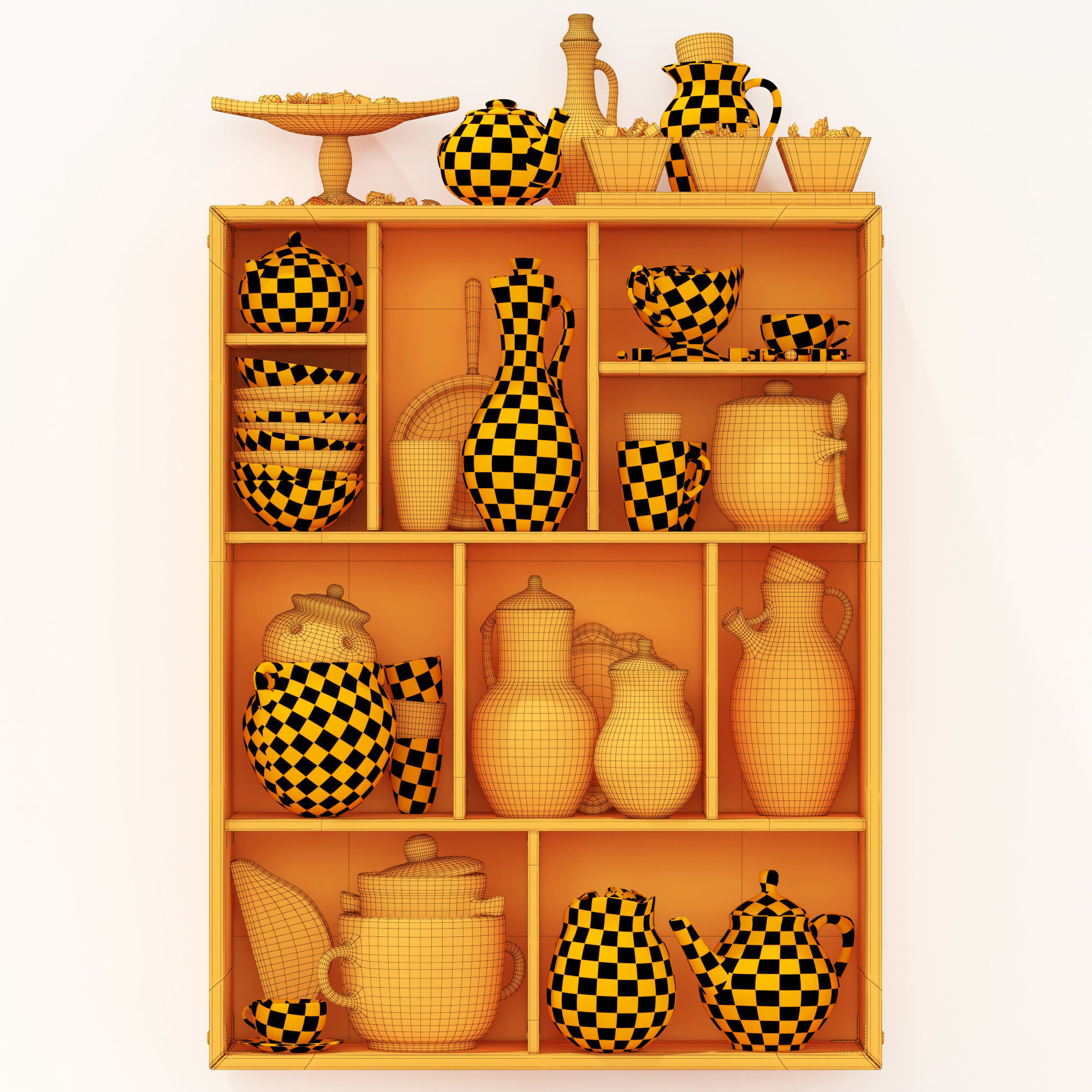 Dishes clay decor n16 3D model_29