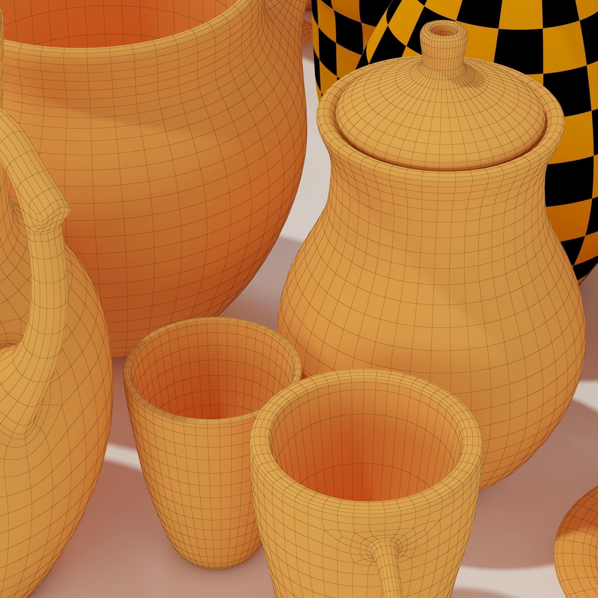 Dishes clay decor n16 3D model_32