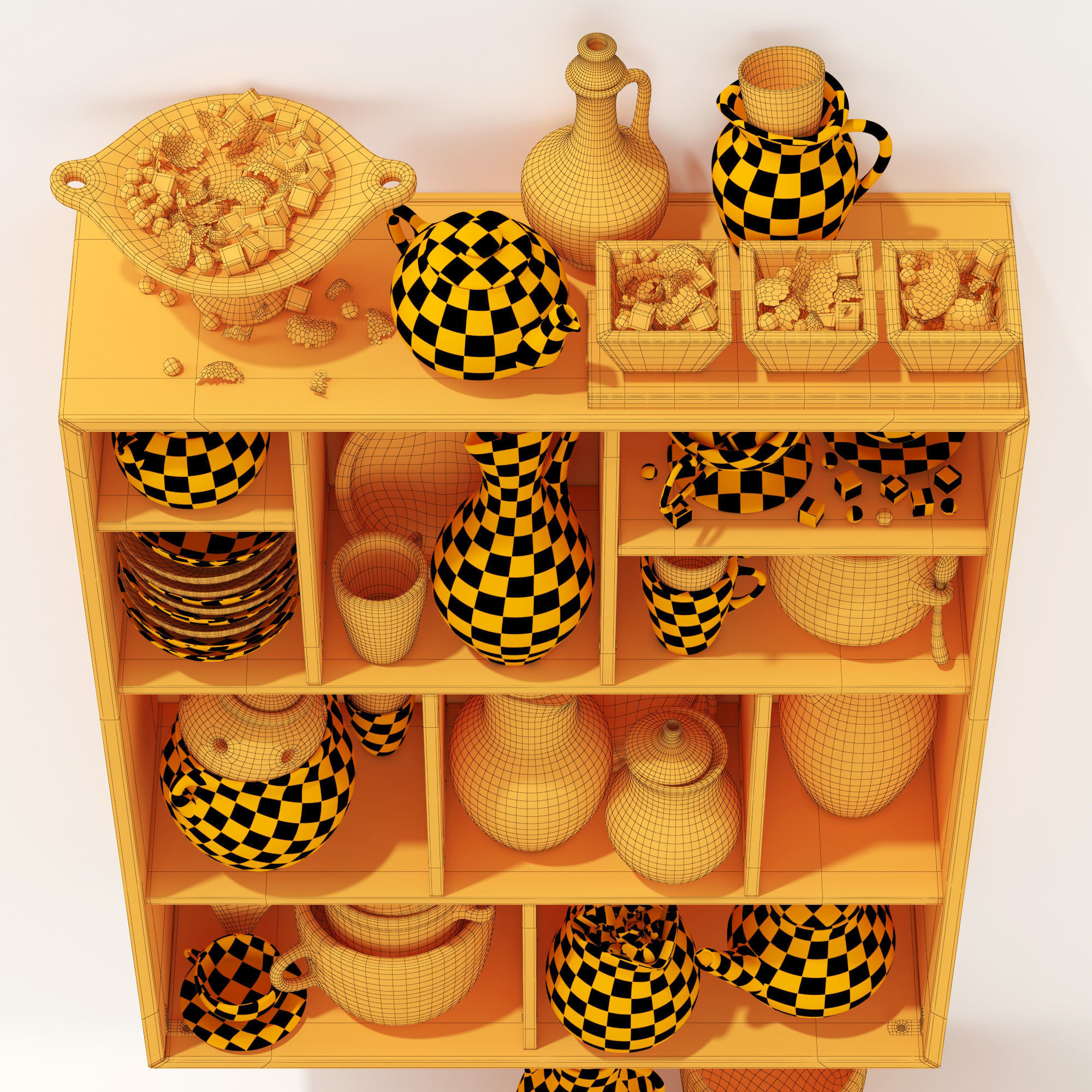 Dishes clay decor n16 3D model_28