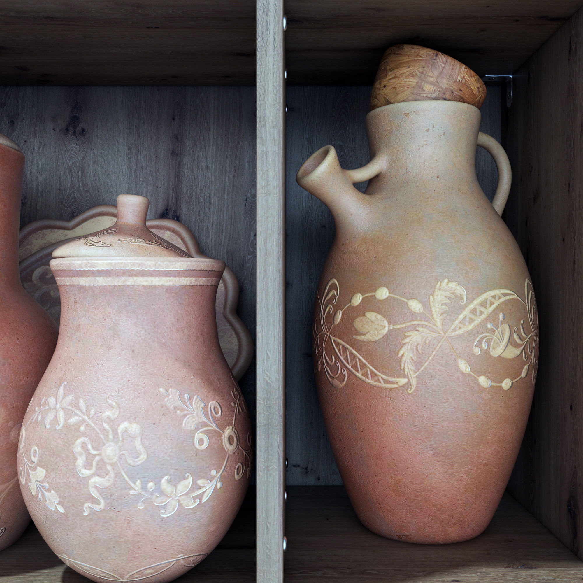 Dishes clay decor n16 3D model_6