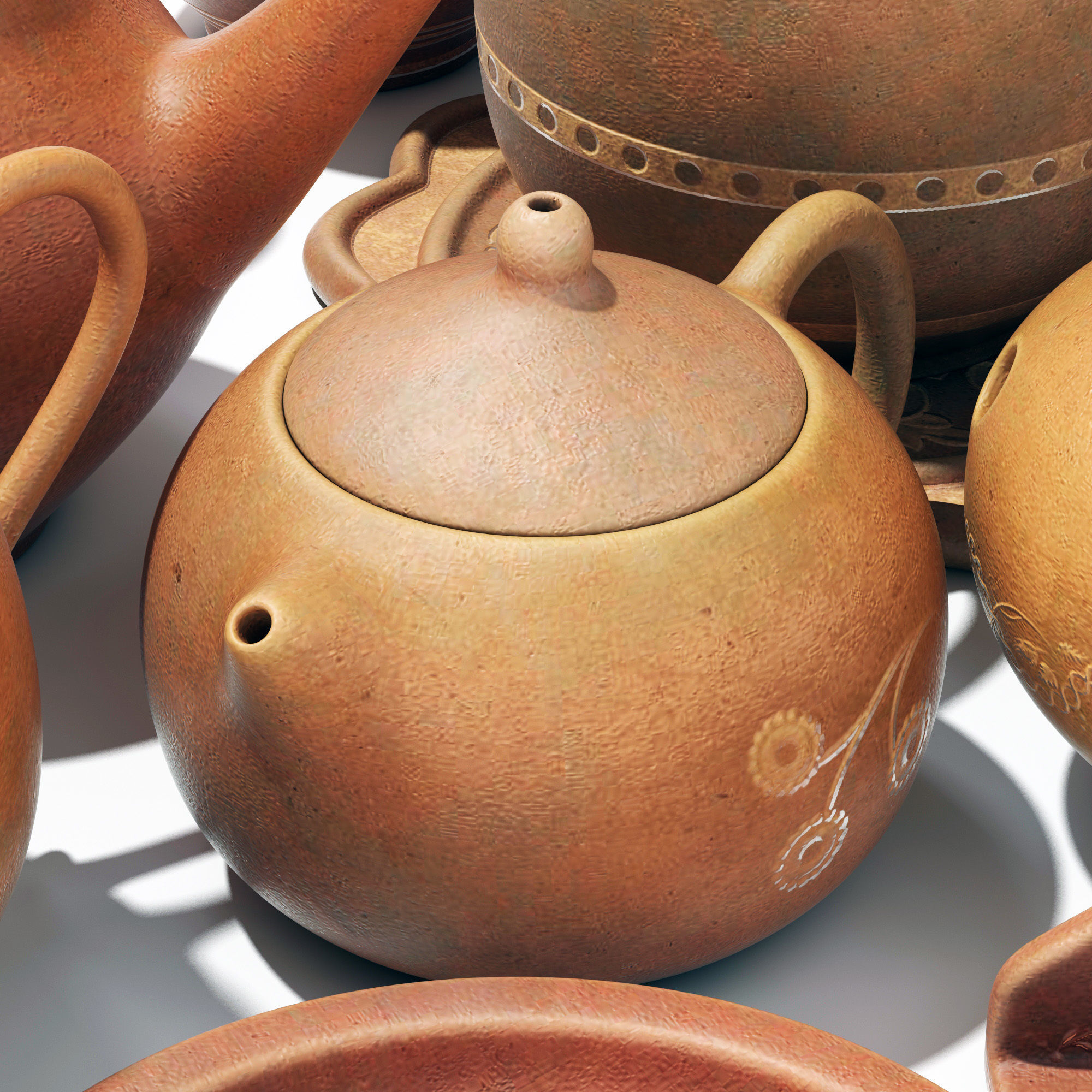 Dishes clay decor n16 3D model_14