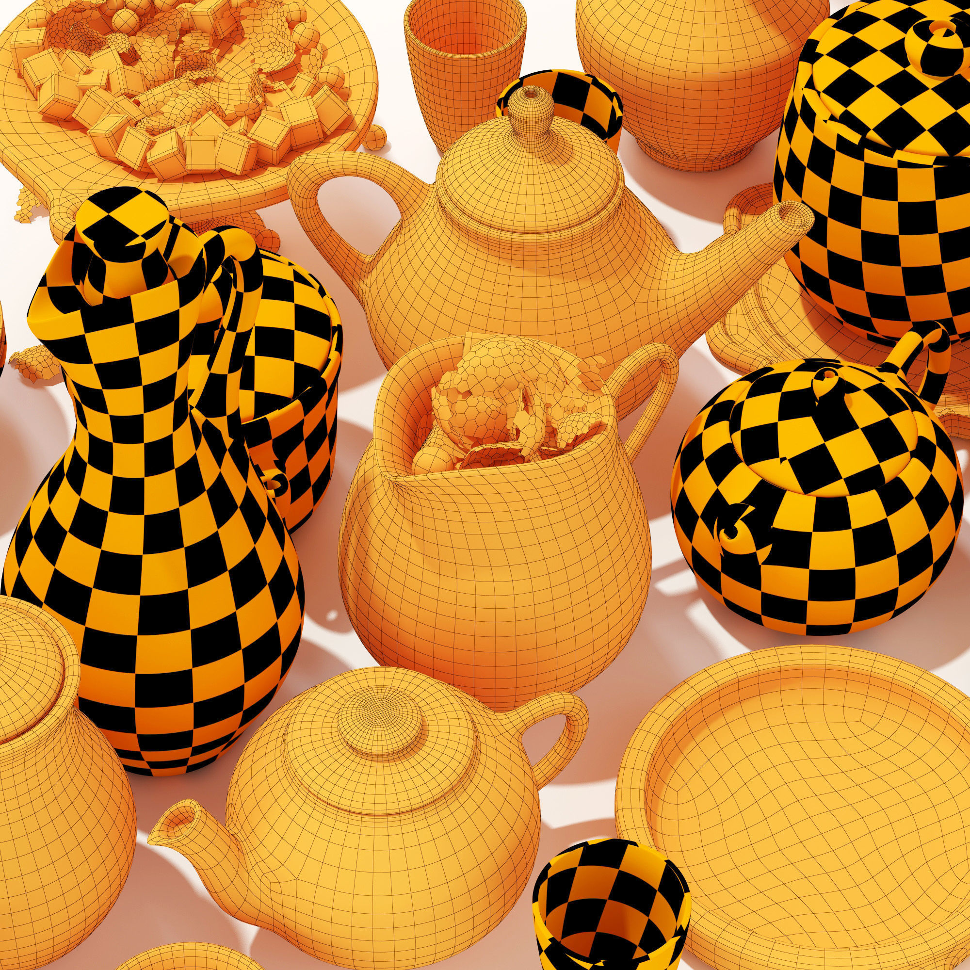 Dishes clay decor n16 3D model_30