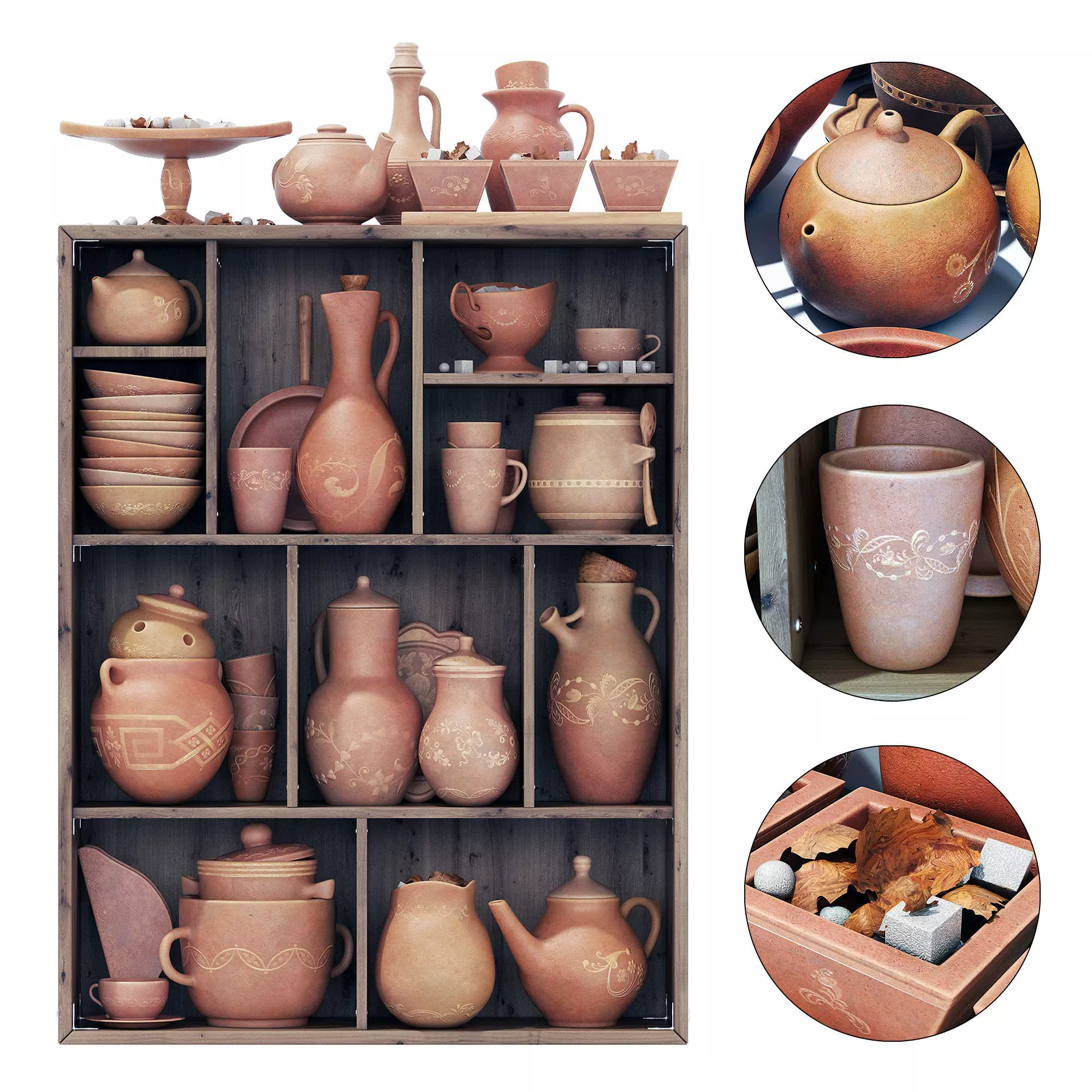 Dishes clay decor n16 3D model_0