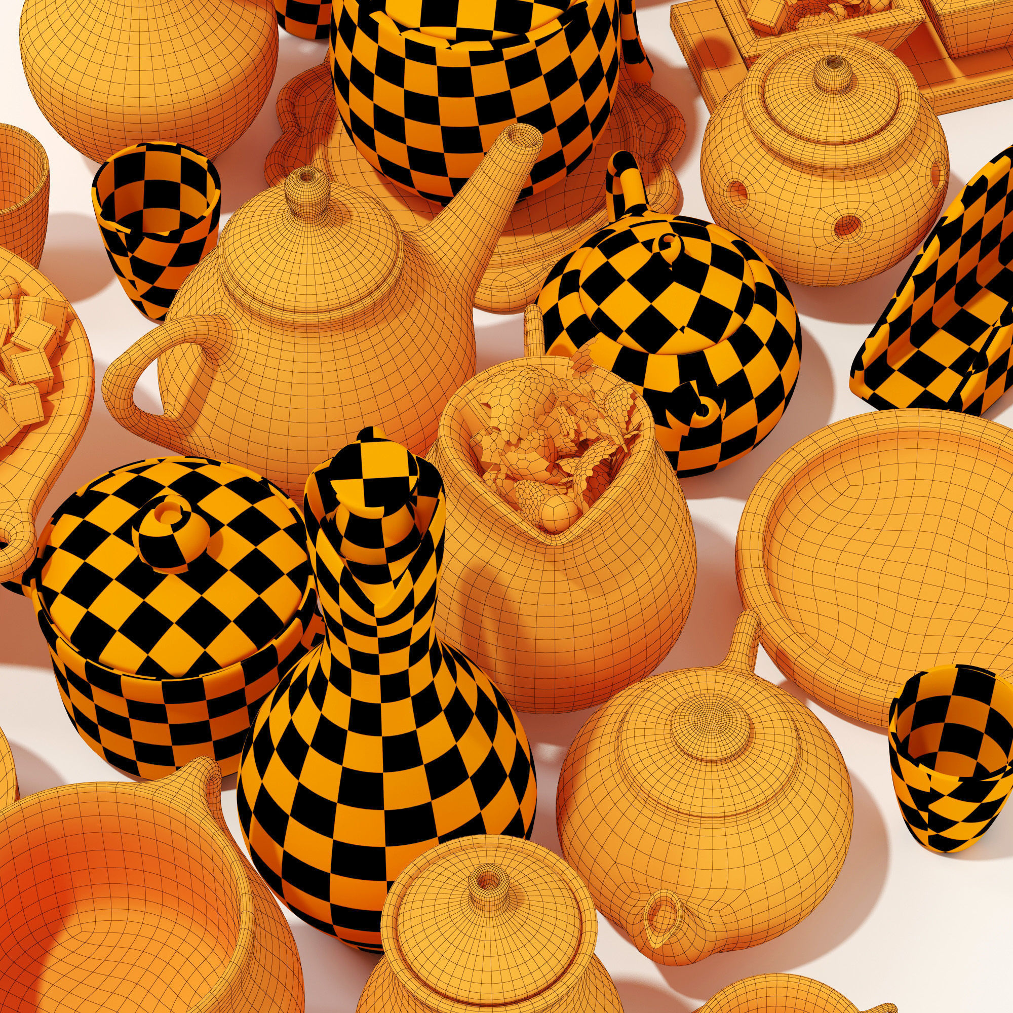 Dishes clay decor n16 3D model_27