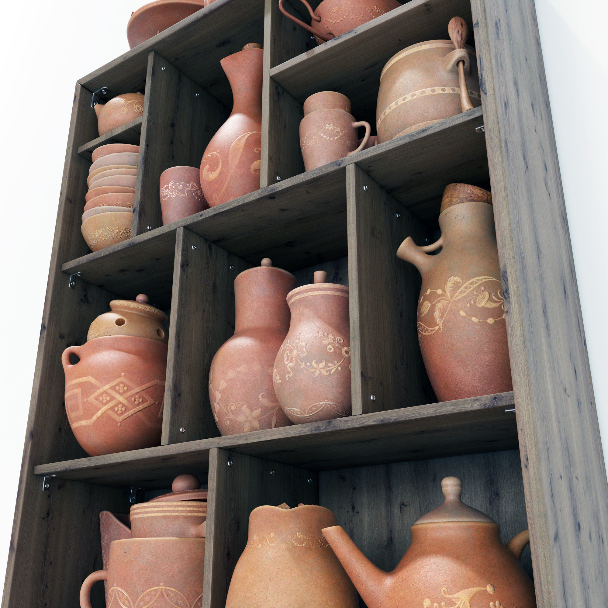 Dishes clay decor n16 3D model_7