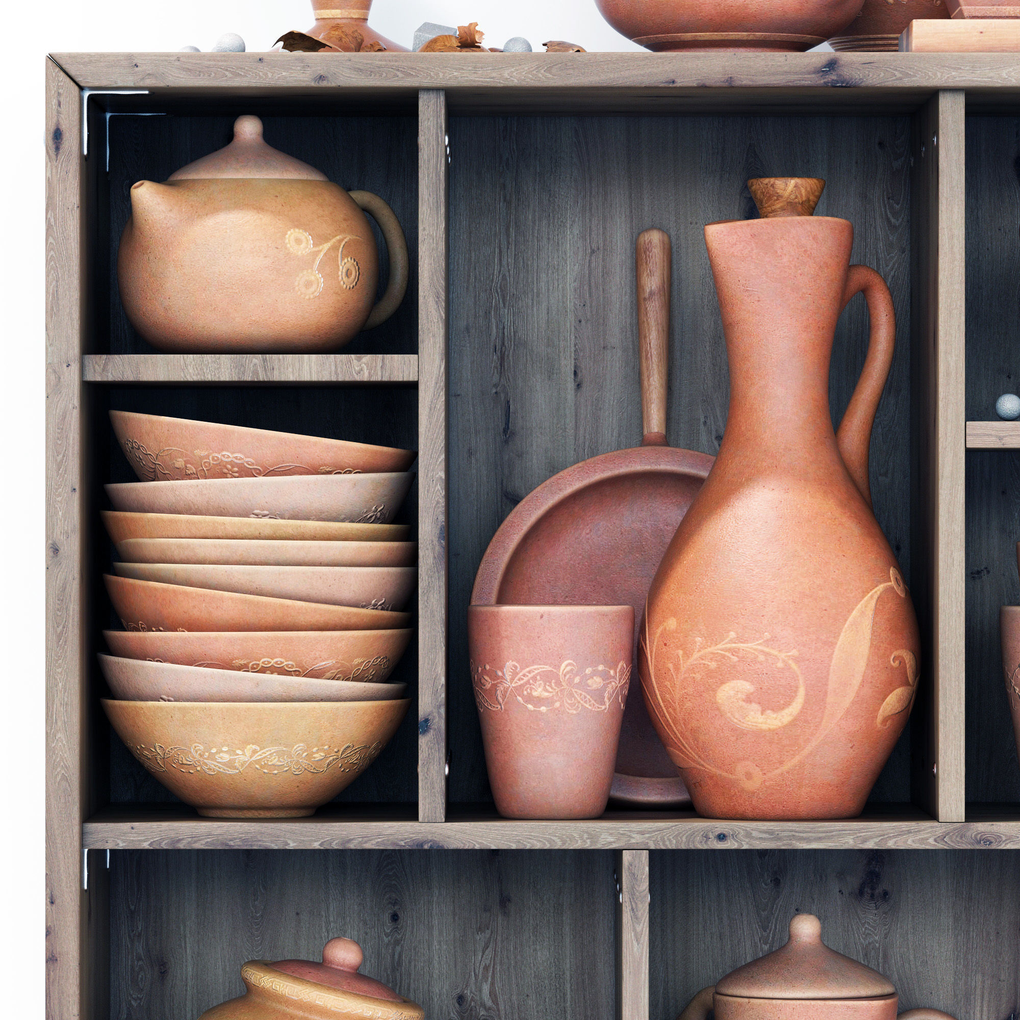 Dishes clay decor n16 3D model_23