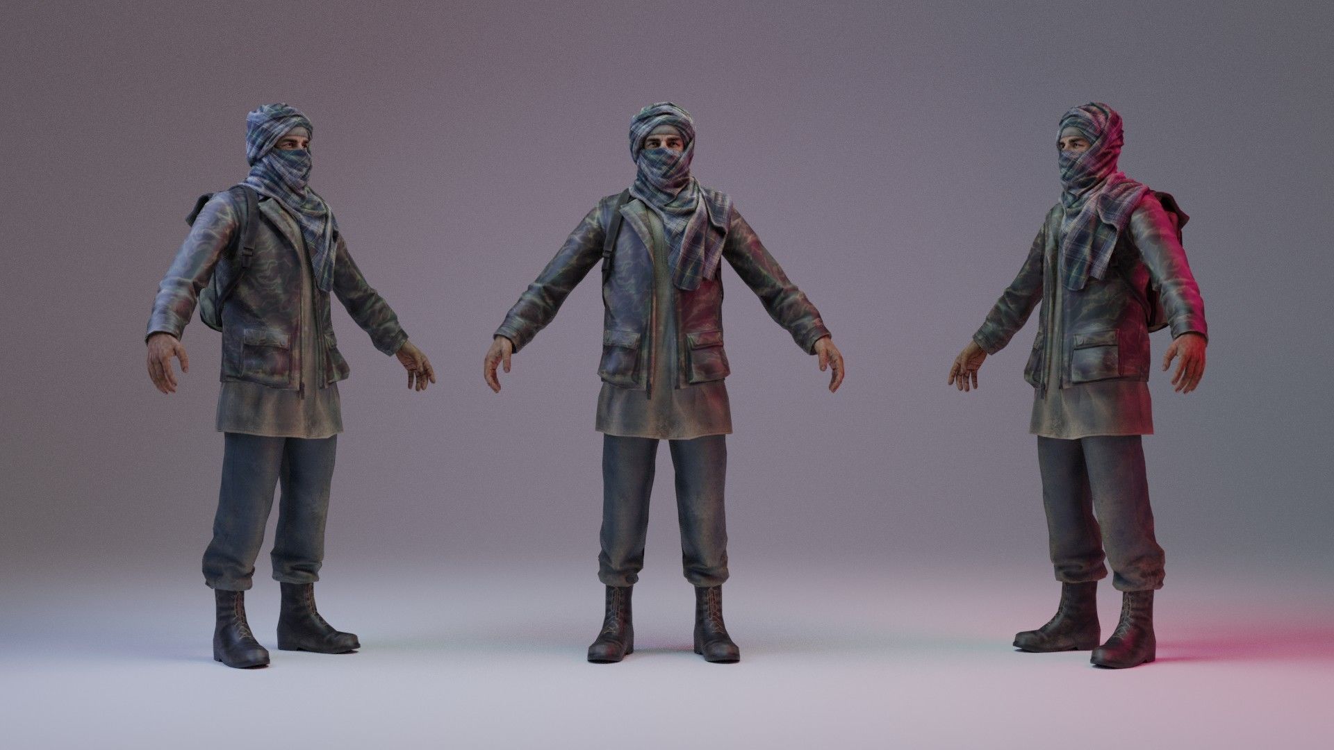 Bandit-character Low-poly 3D model