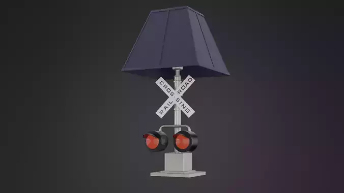 Railroad Crossing Lamp Free 3D model