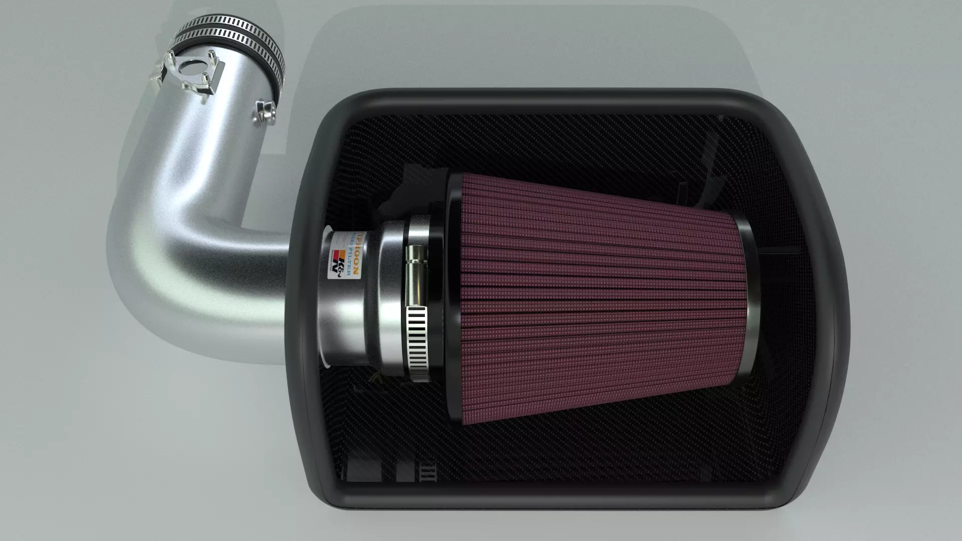 K and N cold air intake filter 3D model_0