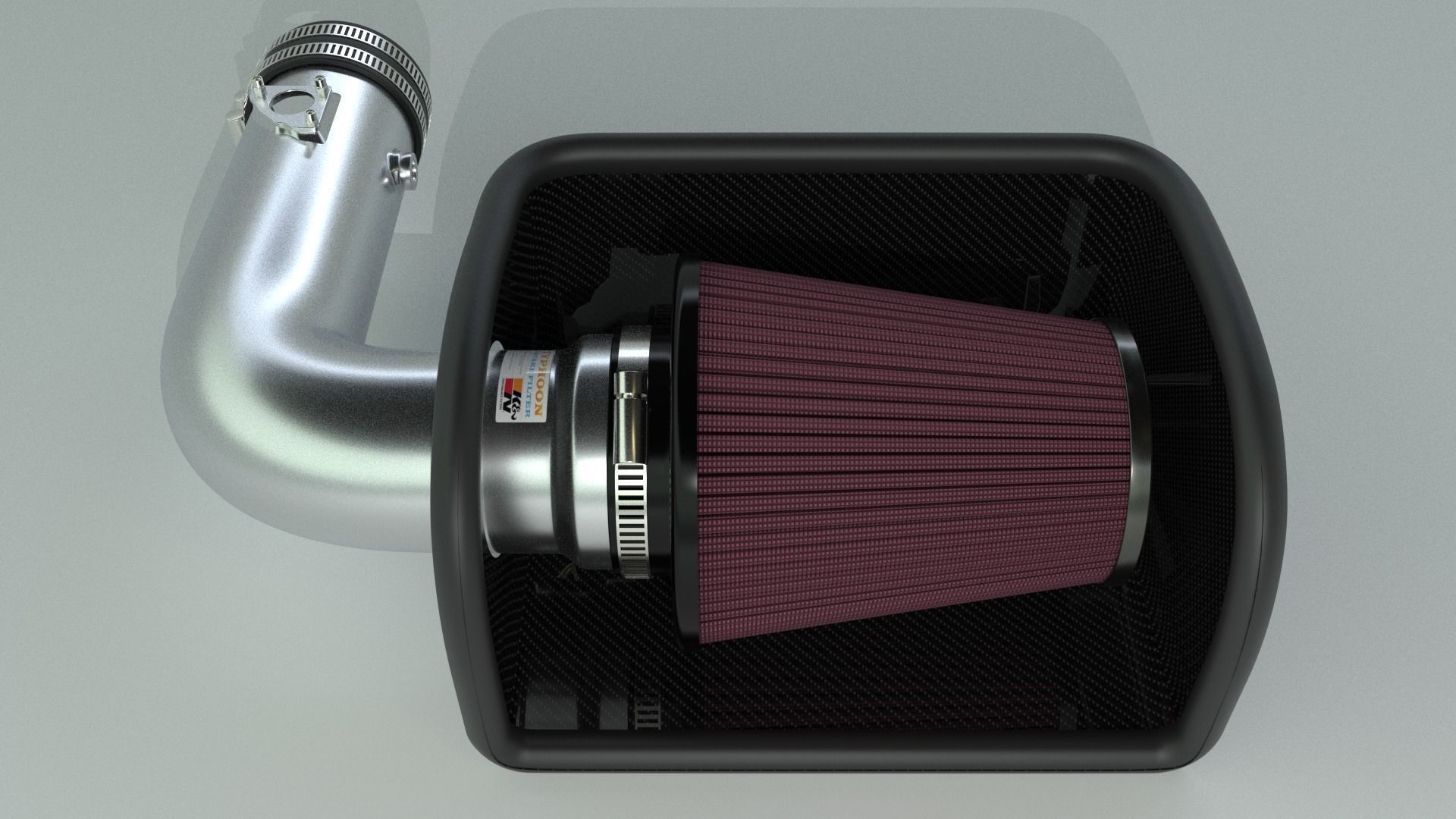 K and N cold air intake filter 3D model CGTrader