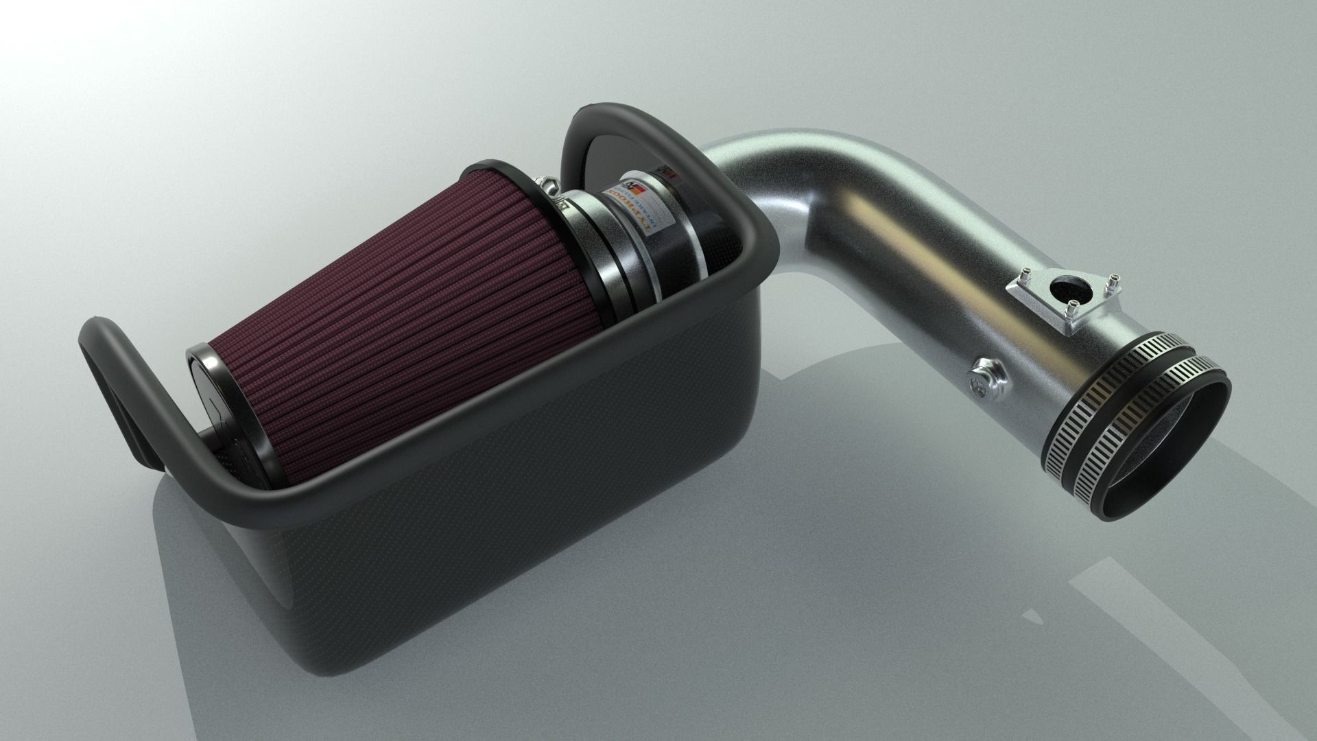 K and N cold air intake filter 3D model_2