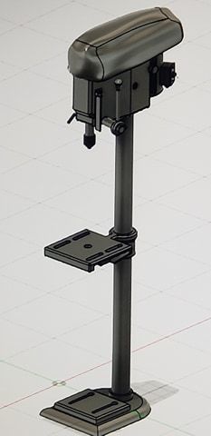 50s Era Drill Press Miniature 3D print model_3