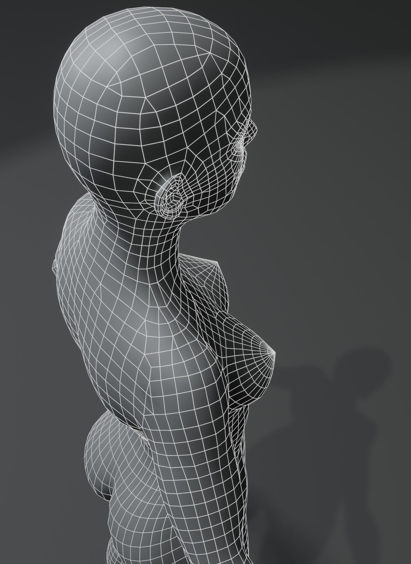 Female Body Base Mesh 3D Model 10k Polygons Low-poly 3D model_13