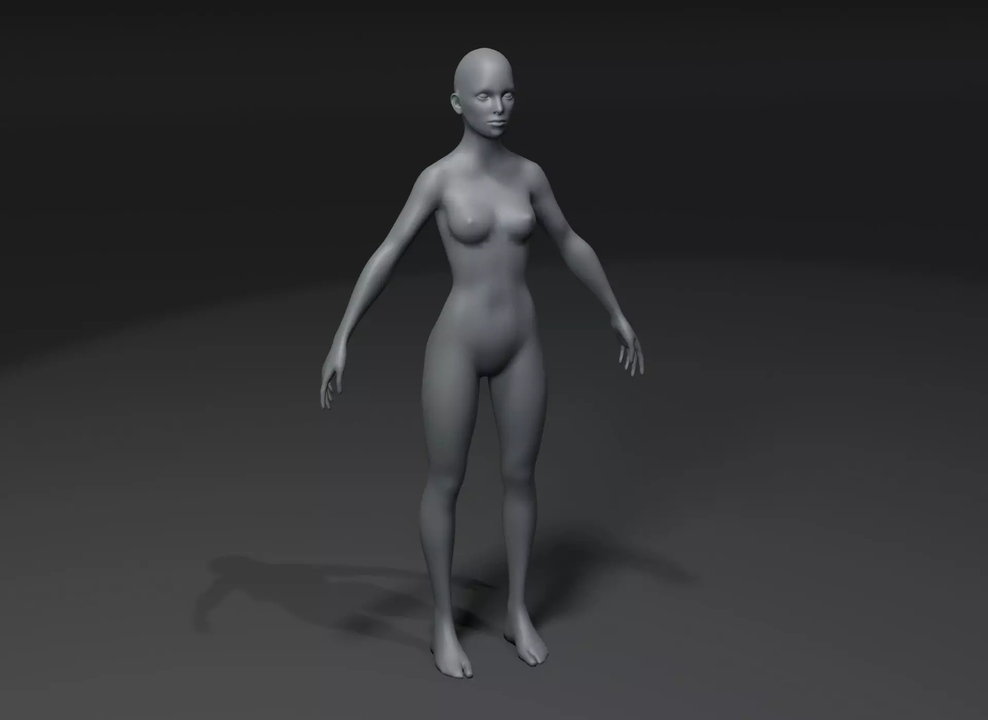 Female Body Base Mesh 3D Model 10k Polygons Low-poly 3D model_0
